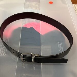 Elegant Black Leather Women's Belt Size Small/medium